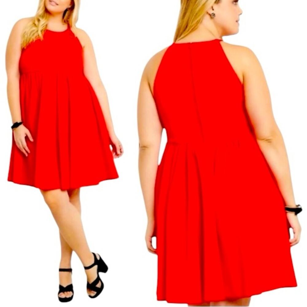 Torrid Red Ponte Fit & Flare Skater Dress Size 12